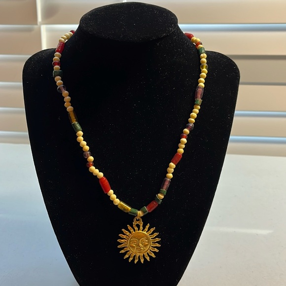 Jewelry - Beaded sun pendant necklace